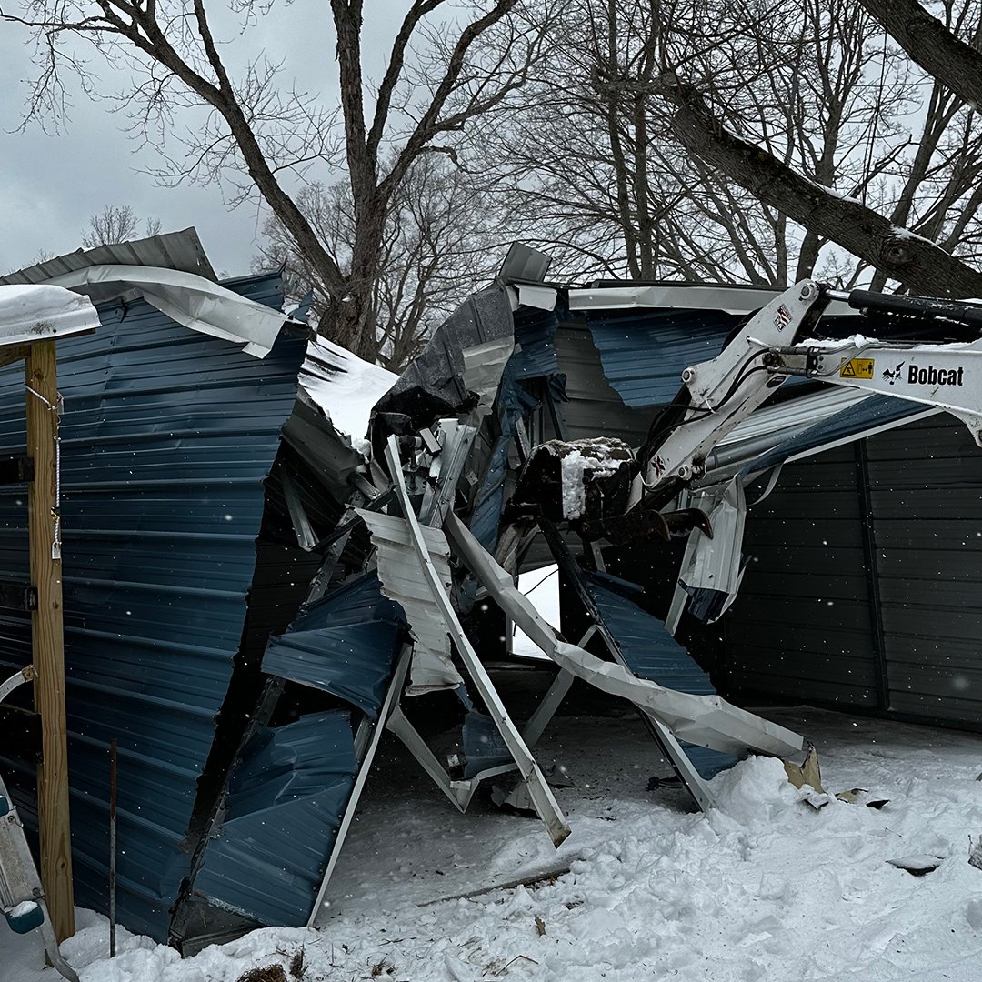 garage demolition by Brobst Earthworks