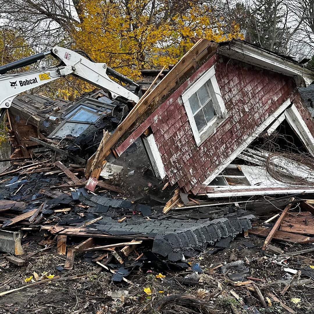 garage demolition by Brobst Earthworks